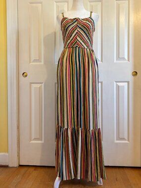 Jessica Simpson Ronan Multicolor Striped Sleeveless Jumpsuit Women's Size Small